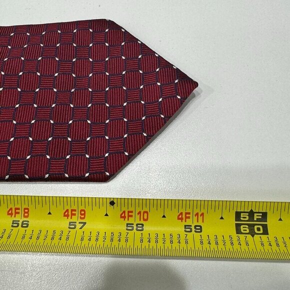 Brooks Brothers Neck Tie Pure‎ Silk Red Geometric Made in USA Mens - Picture 6 of 6